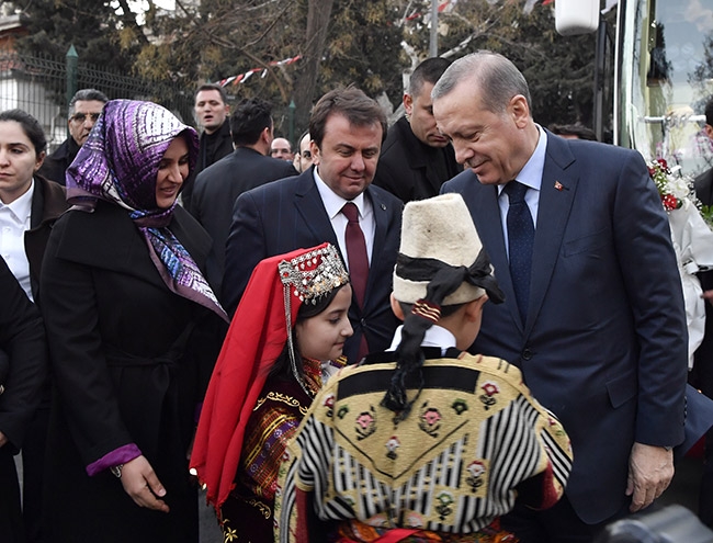Cumhurbaşkanı Erdoğan mehterle karşılandı 6