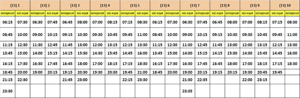 TOPLU TAŞIMA ARAÇLARI SAATLERİNE DÜZENLEME YAPILDI 12