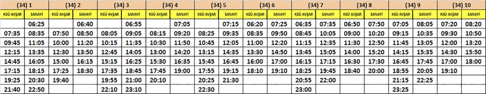 TOPLU TAŞIMA ARAÇLARI SAATLERİNE DÜZENLEME YAPILDI 30