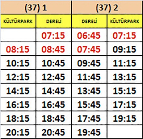 TOPLU TAŞIMA ARAÇLARI SAATLERİNE DÜZENLEME YAPILDI 32