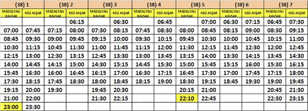 TOPLU TAŞIMA ARAÇLARI SAATLERİNE DÜZENLEME YAPILDI 33
