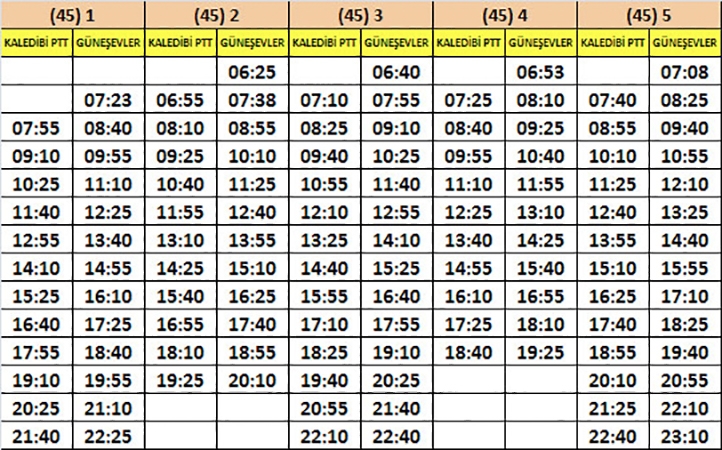 TOPLU TAŞIMA ARAÇLARI SAATLERİNE DÜZENLEME YAPILDI 38