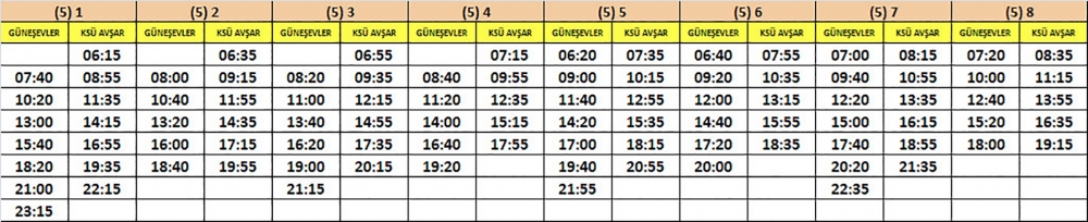 TOPLU TAŞIMA ARAÇLARI SAATLERİNE DÜZENLEME YAPILDI 5