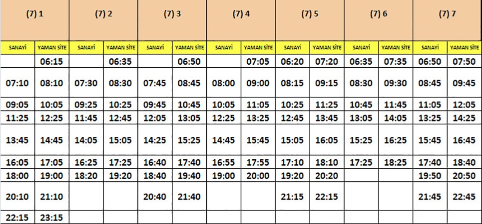 TOPLU TAŞIMA ARAÇLARI SAATLERİNE DÜZENLEME YAPILDI 6