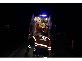 Motosiklet Yandı Sürücüsü Ağır Yaralandı