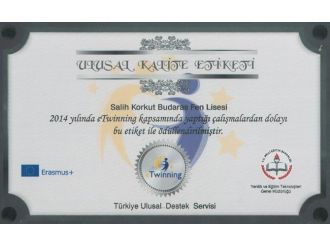 Salih Korkut Budaras Fen Lisesi “Ulusal Kalite Etiketi” Aldı