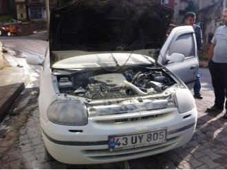 Hisarcık’ta Seyir Halindeki Otomobilde Yangın