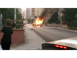 Lpg’li Araç Yanarak Kullanılamaz Hale Geldi