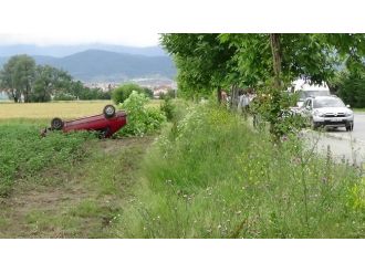 Takla Atan Otomobil Domates Tarlasına Uçtu: 2 Yaralı
