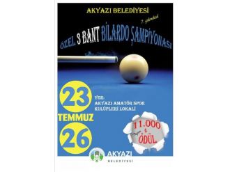 Akyazı’da Ödüllü 3 Bant Bilardo Turnuvası