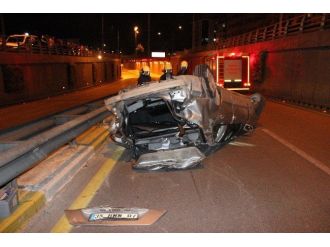 Denizli’de Defalarca Takla Atan Otomobil Hurdaya Döndü