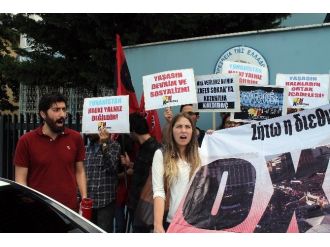 Yunanistan Büyükelçiliği Önünde Destek Eylemi