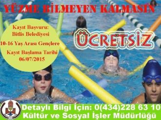 Bitlis Belediyesinden Çocuklara Yüzme Kursu