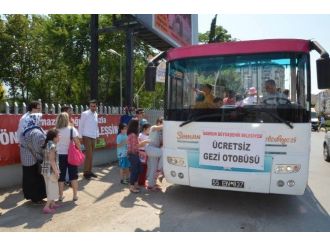 Bafra’da Üstü Açık Otobüsle Şehir Turu Başladı