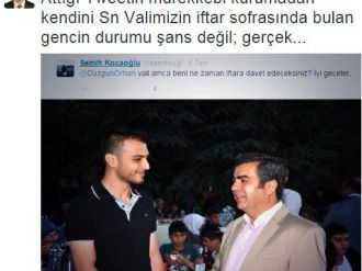 Vali’ye ’Beni Ne Zaman İftara Davet Edeceksiniz? Tweeti Attı Orucunu Vali İle Birlikte Açtı