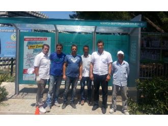 Saruhanlı’ya Otobüs Durakları Takılmaya Başladı