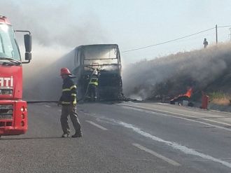 Aydın’da Otobüs Yangını