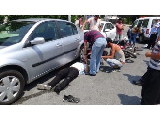 Motosiklete Çarpıp Kaçan Sürücü, Polise Yakalandı