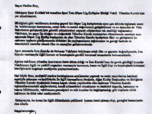 Orduspordan Fenerbahçeye Belgeli Cevap