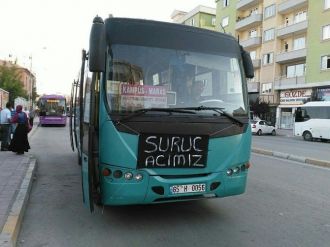 Özel Halk Otobüslerinden Anlamlı Pankart