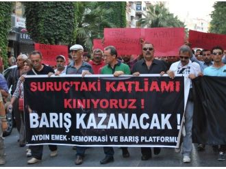 Aydın’da Suruç’taki Bombalı Saldırı Protesto Edildi