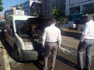 Zırhlı Araçta Çıkan Yangın Paniğe Neden Oldu