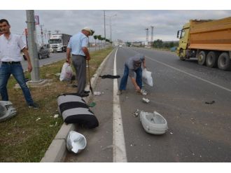 Otomobil Direğe Çarptı: 2 Yaralı