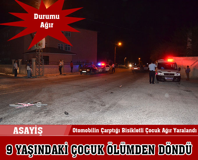 Otomobilin Çarptığı Bisikletli Çocuk Ağır Yaralandı