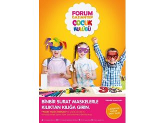 Forum Gaziantep’te Çocuklar Rengarenk Maskeler Yapacak