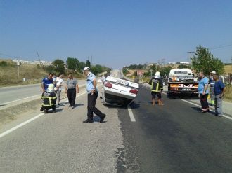 Tekirdağ’da Otomobil Takla Attı: 4 Yaralı