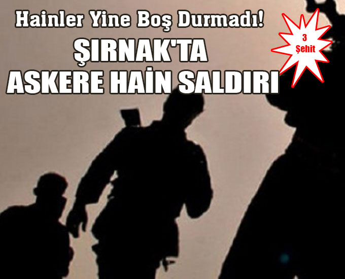 Şırnakta Askere Hain Saldırı: 3 Şehit