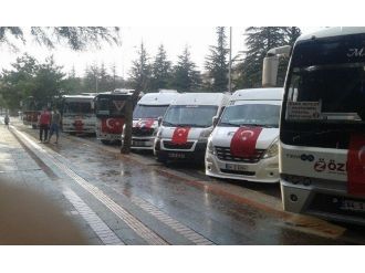 Uşaklı Servisçilerden Terörü Kınama Konvoyu