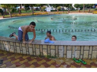 Nazilli’de Çocuklar Tehlikeli Sularda Yüzüyor