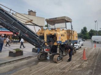 Hastane Caddesinde Bazalt İçin Çalışmalar Başladı