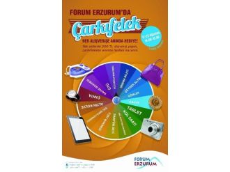 Çarkıfelek Dönüyor; Forum Erzurum Hediye Dağıtıyor