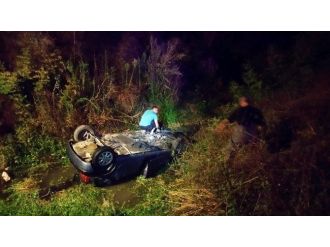 Düzce’de Otomobil Kanala Uçtu: 1 Yaralı