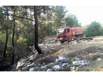 Çöplük Yangını Ormana Sıçramadan Söndürüldü