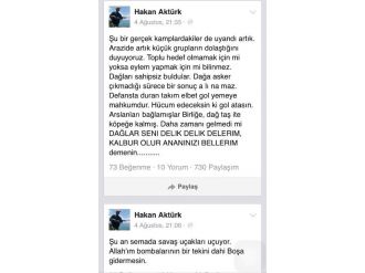 Şehit Uzman Çavuş Hakan Aktürk’ün Sosyal Medyadaki Mesajı: