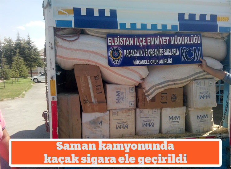 Saman kamyonunda kaçak sigara ele geçirildi