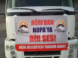 Ağrı Belediyesi’nden Hopa’ya Yardım