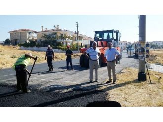 Cunda Yeni Yolda Sıcak Asfalt Çalışmaları Tüm Hızıyla Devam Ediyor