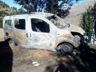 Sincik’te Bir Araç Kundaklandı