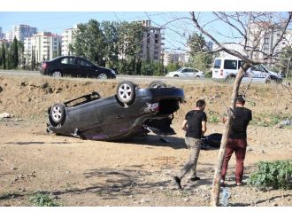 Samsun’da Otomobil Takla Attı