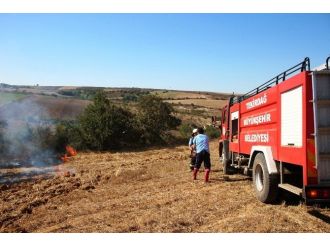 Tekirdağ’da Anız Yangını Korkuttu