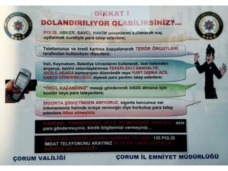 Sungurlu’da Dolandırıcılara Afişli Önlem