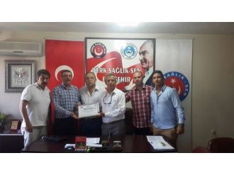 Sportif Amatör Olta Balıkçılığı Ve Doğal Hayatı Koruma Derneği’nden Türk Sağlık-sen’e Ödül Belgesi