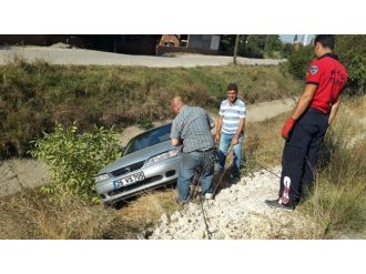 Bolu’da Ehliyetsiz Sürücü Sulama Kanalına Uçtu