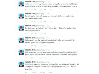 Abdullah Gül’den Dağlıca Açıklaması