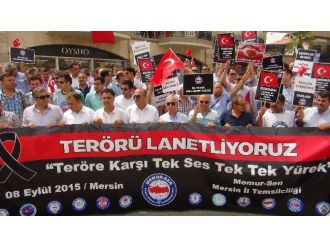 Mersin’de Memur-sen Terör Saldırılarını Protesto Etti