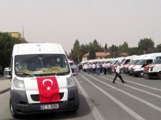 Minibüsçülerden ’Teröre Tepki’ Eylemi